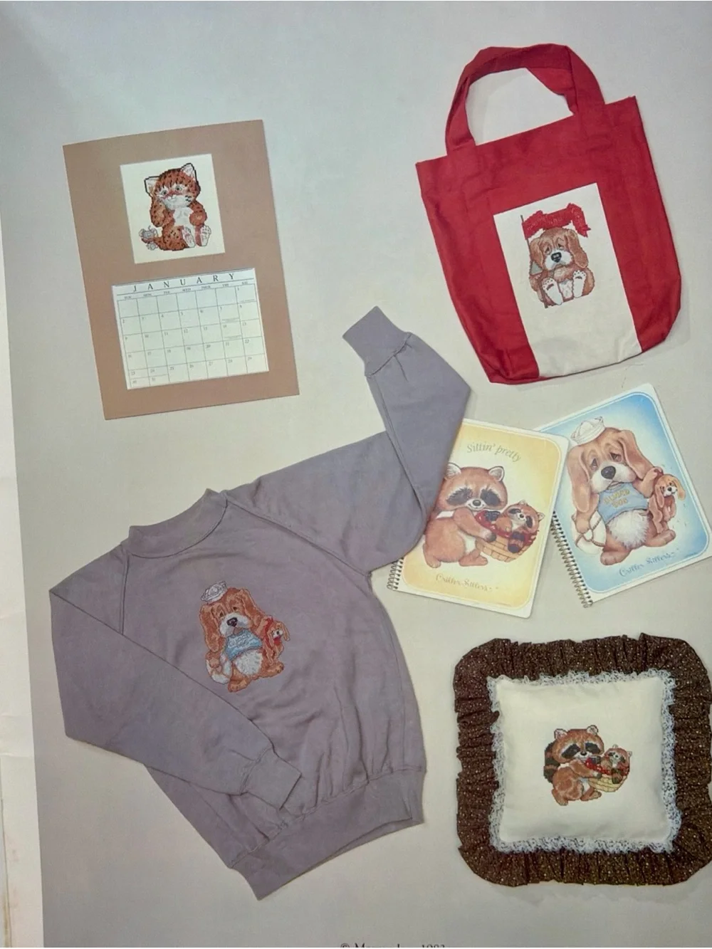 Critter Sitters Cross Stitch Patterns Green Apple Enchantment Series Vintage